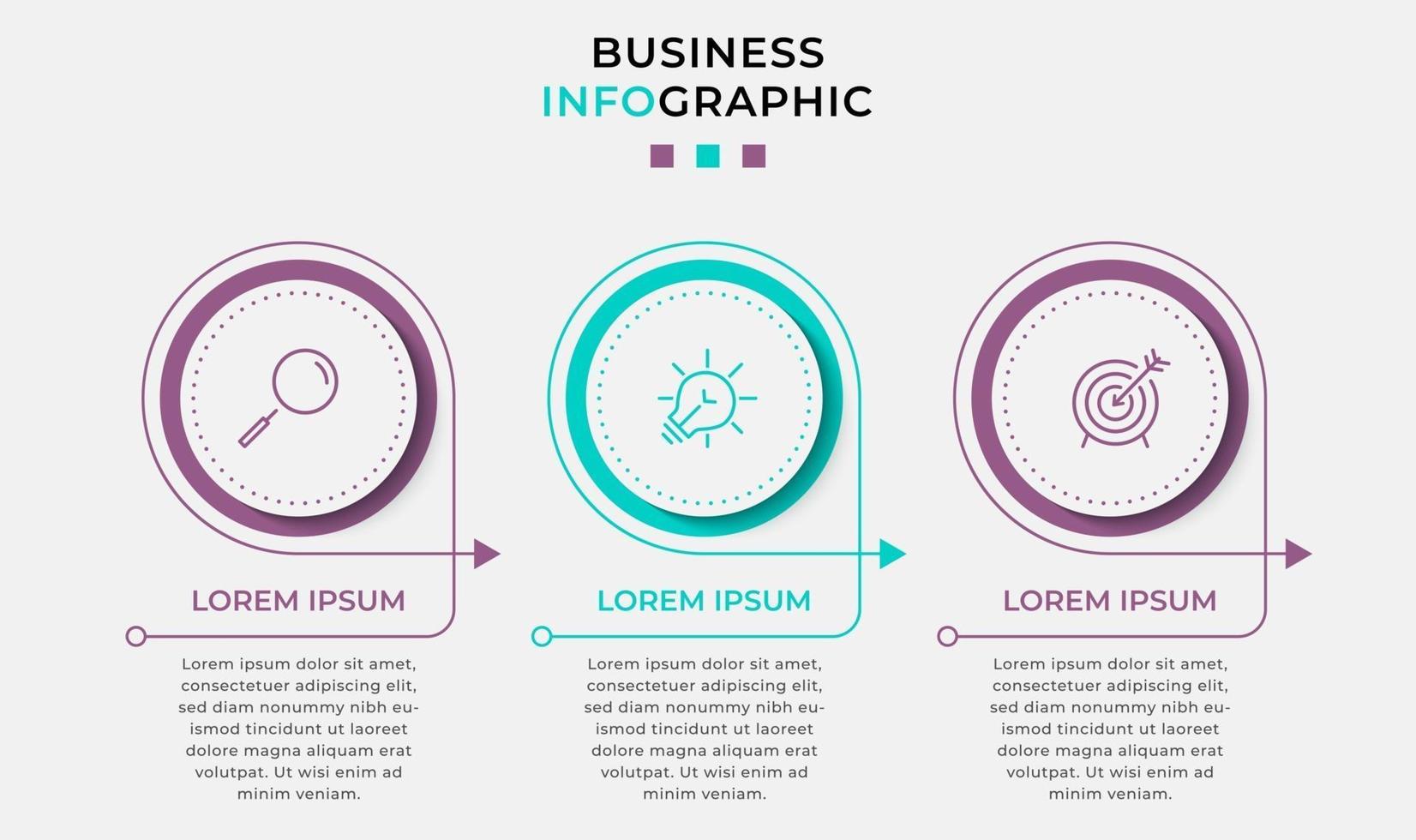 Infographic design business template with icons and 3 options or steps vector