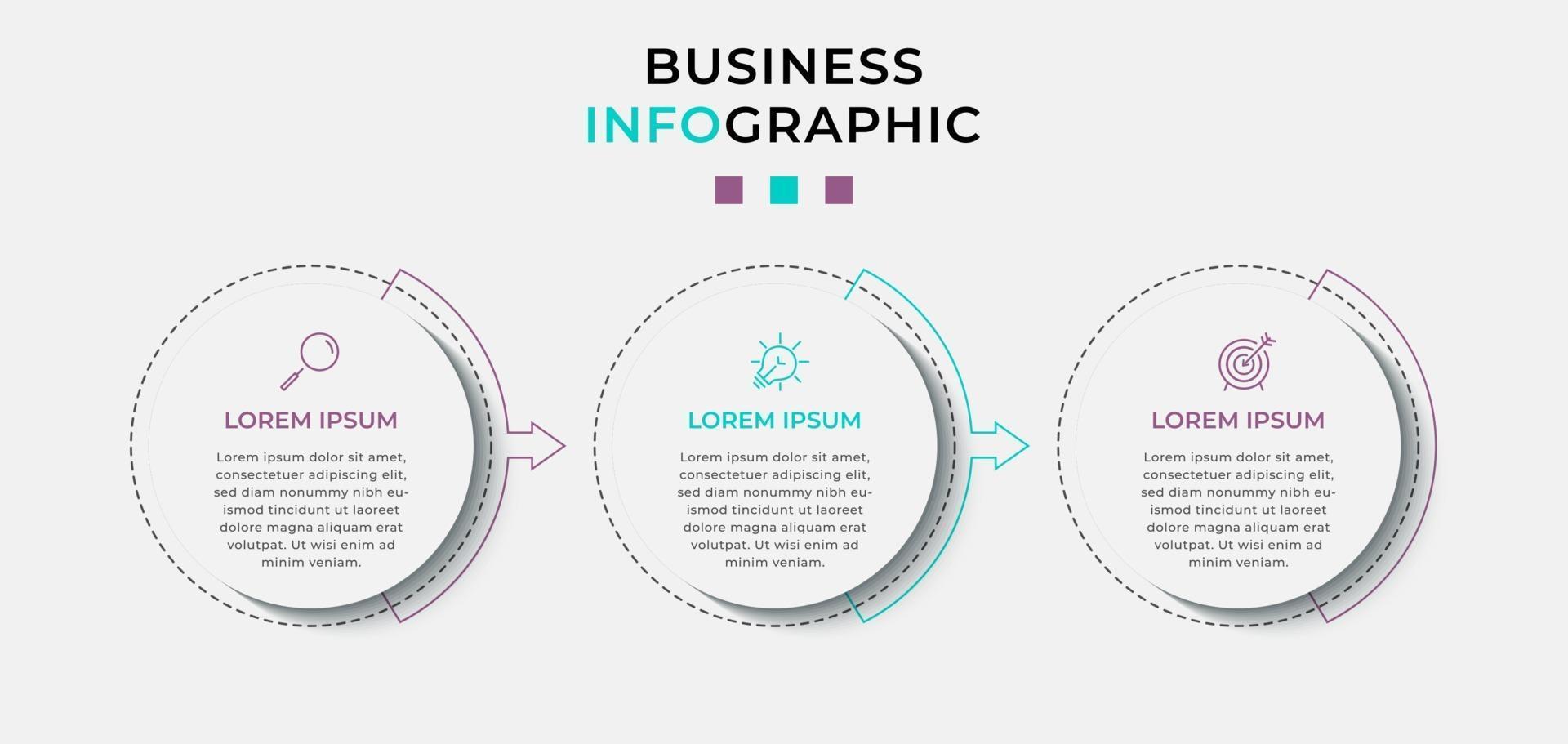 Infographic design business template with icons and 3 options or steps vector