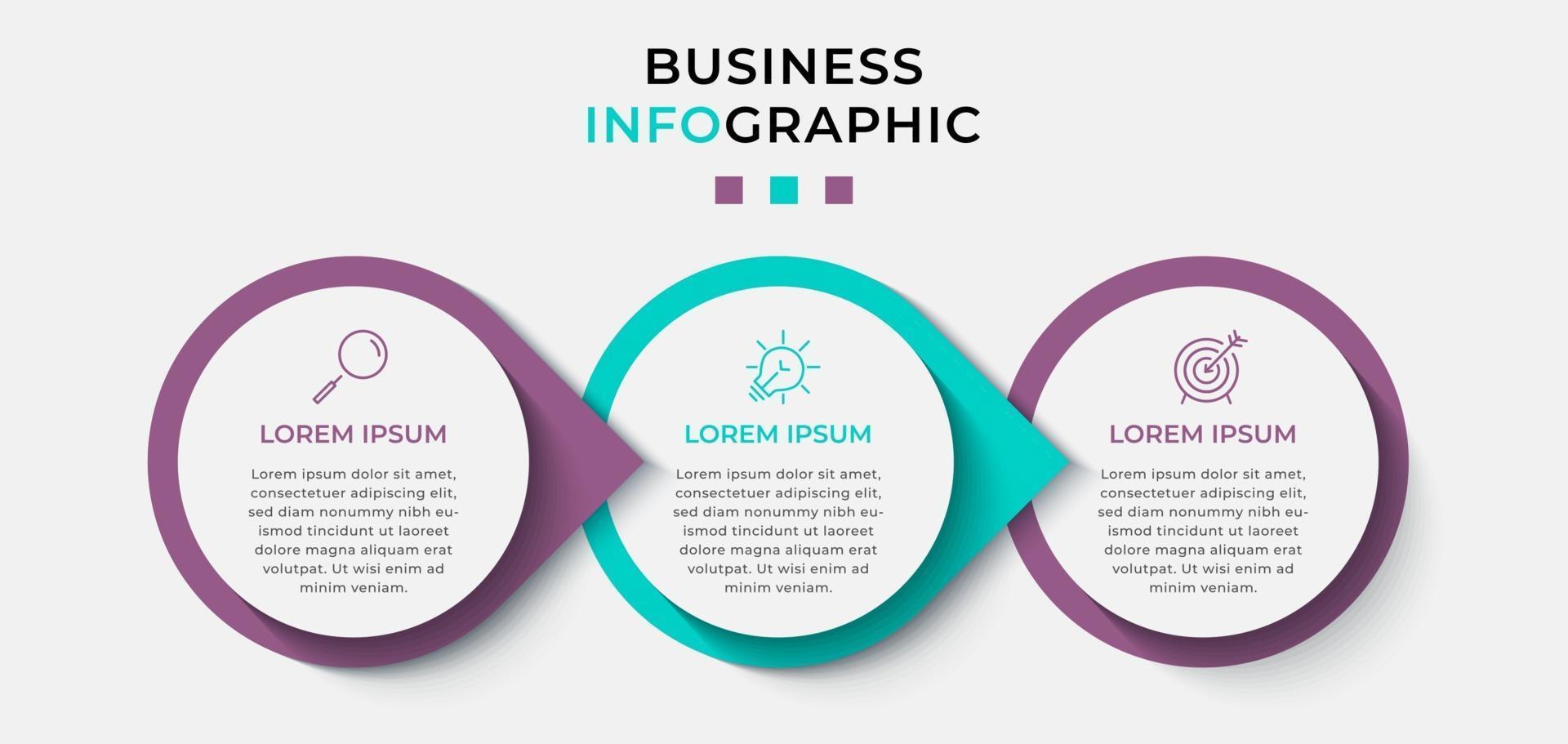 Infographic design business template with icons and 3 options or steps vector