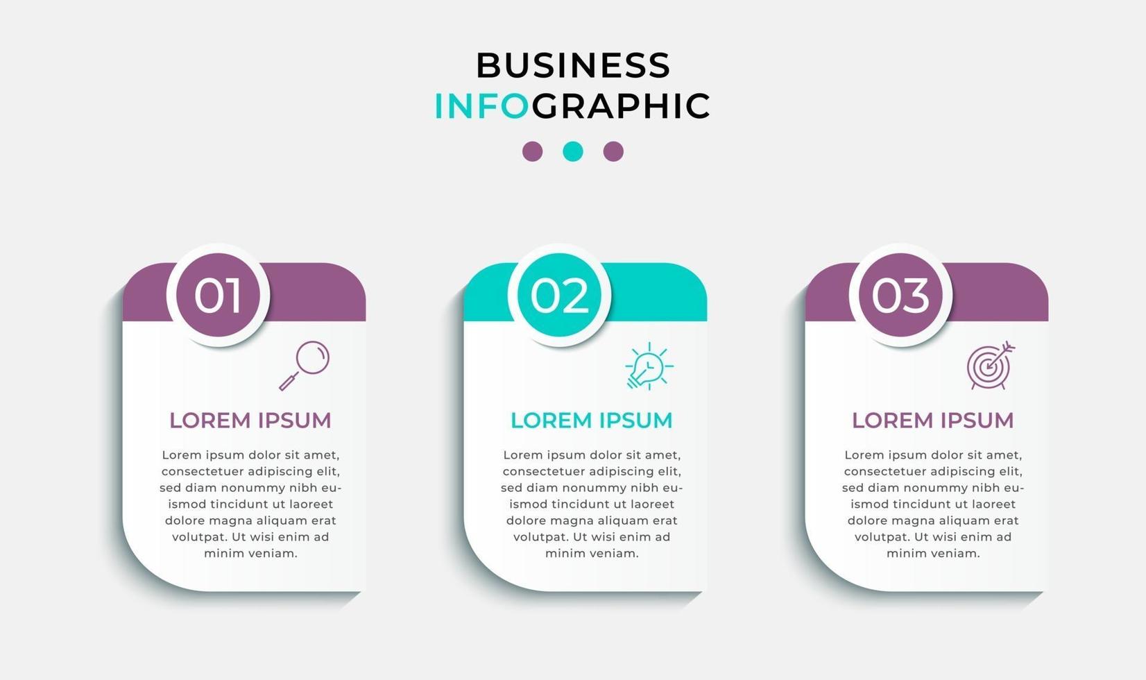Infographic design business template with icons and 3 options or steps vector