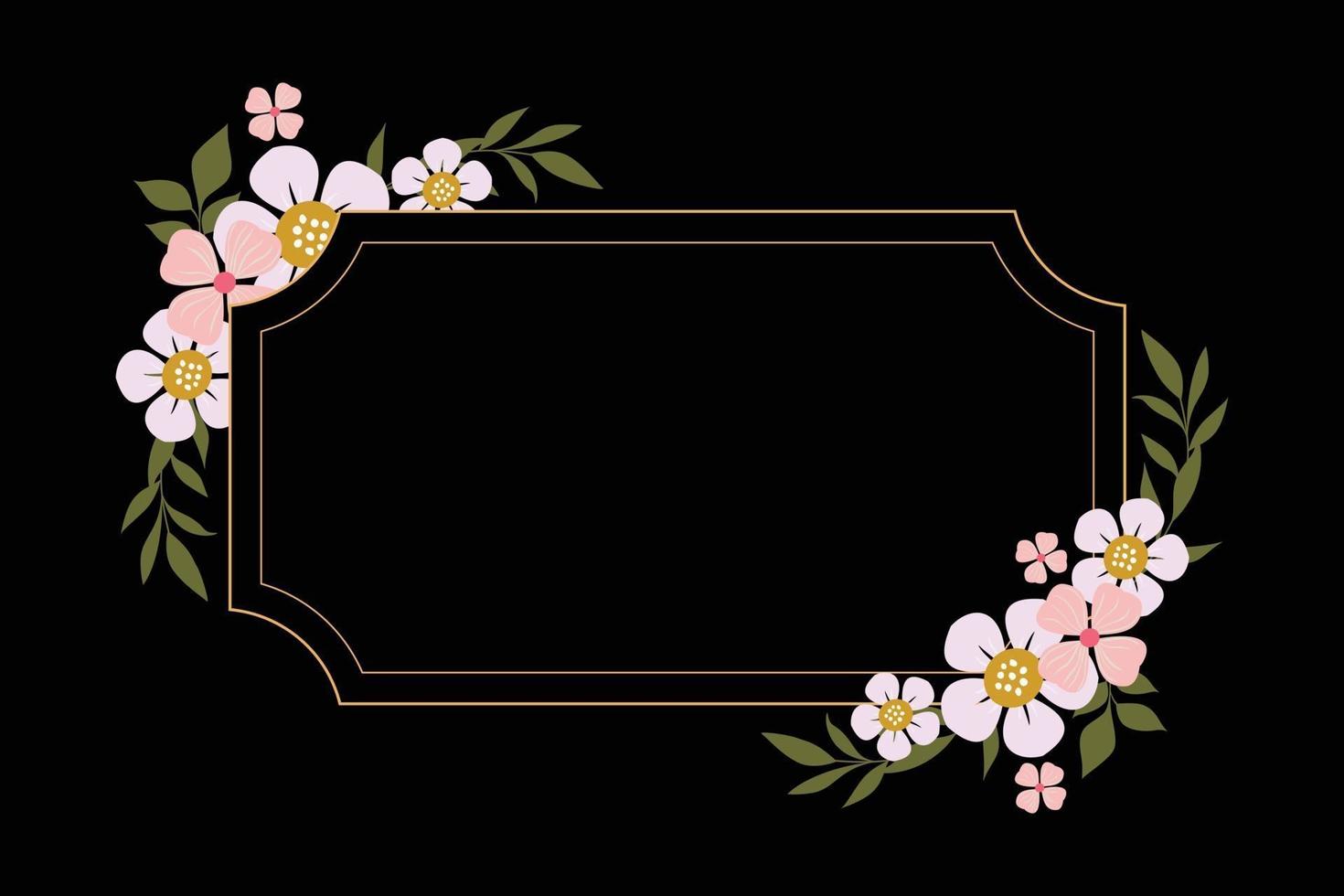 Simple floral design with space in the midle vector
