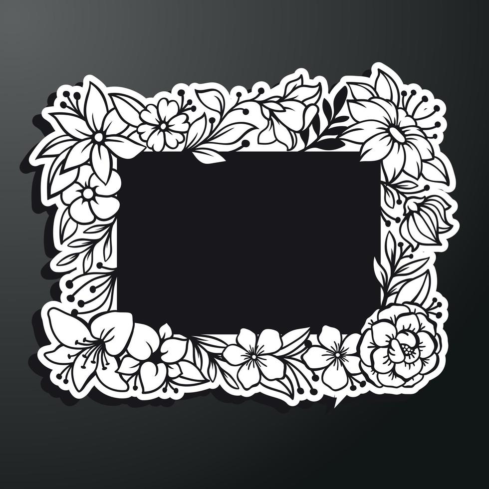 diseño floral simple con espacio en el medio vector