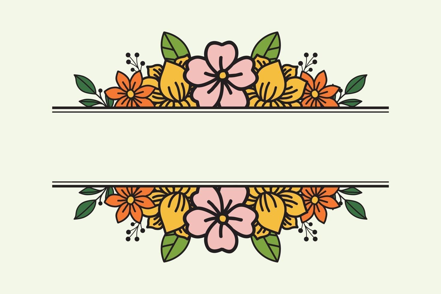 diseño floral simple con espacio en el medio vector