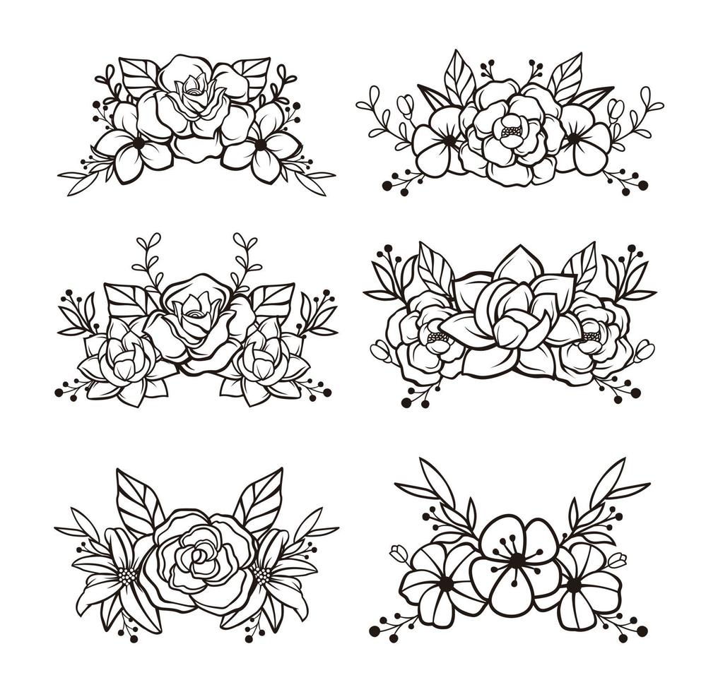Beautiful Flower Cut File Elements vector