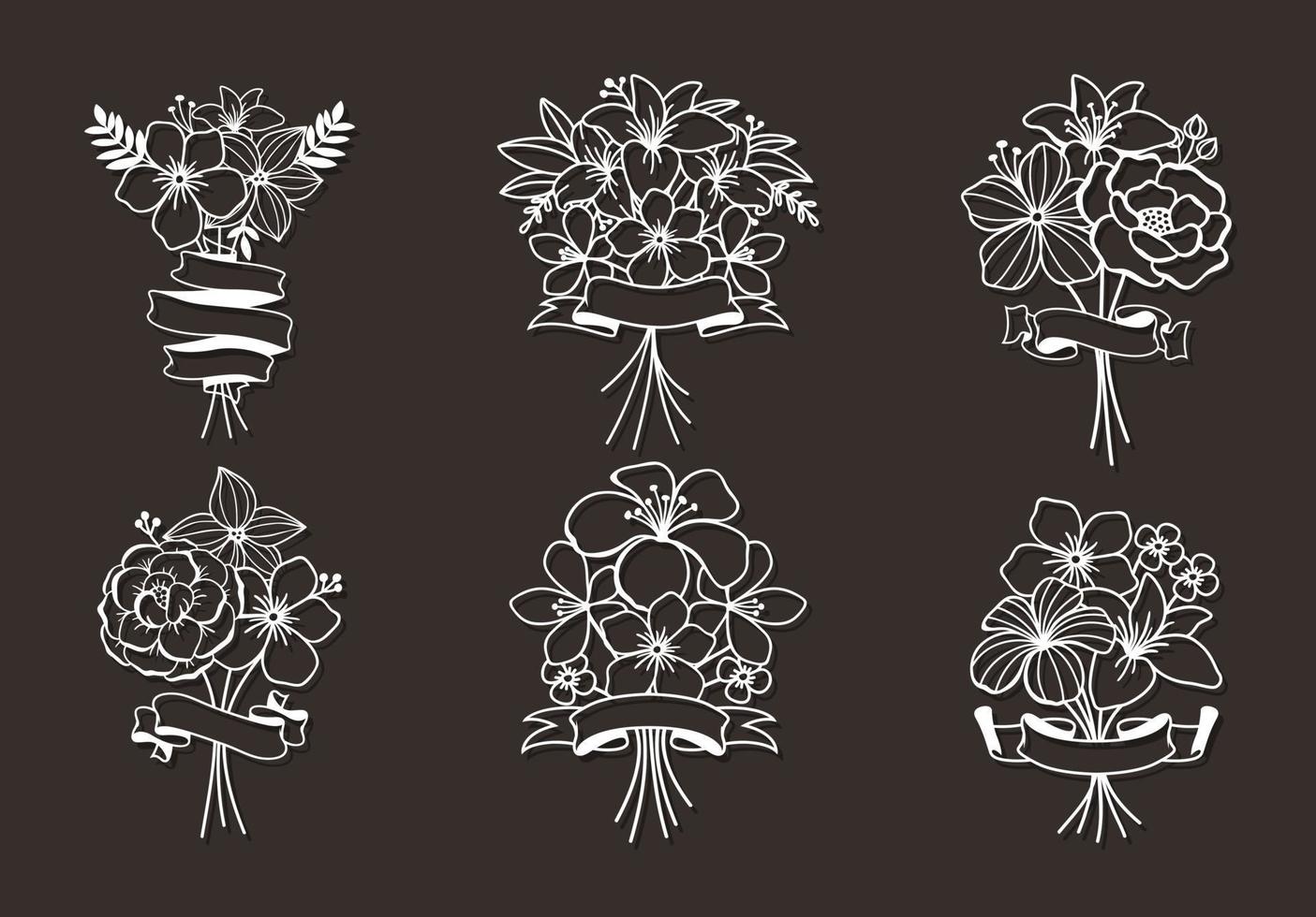 Beautiful Floral Cut File Elements vector