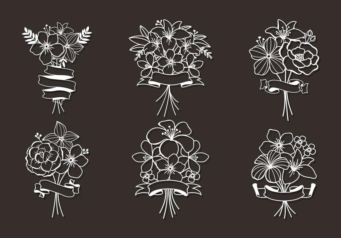 hermosos elementos de archivo de corte floral vector