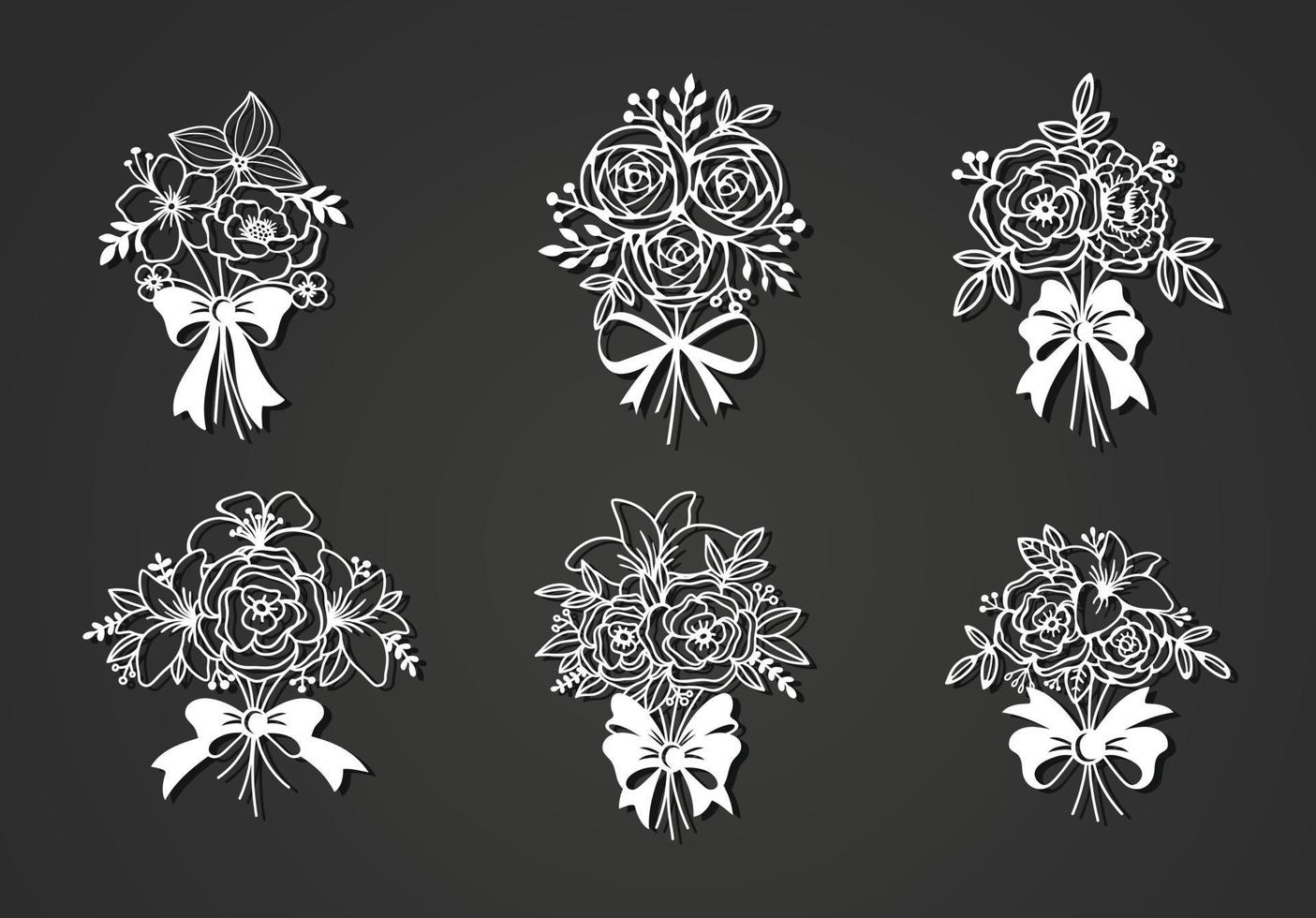 Beautiful Floral Cut File Elements vector