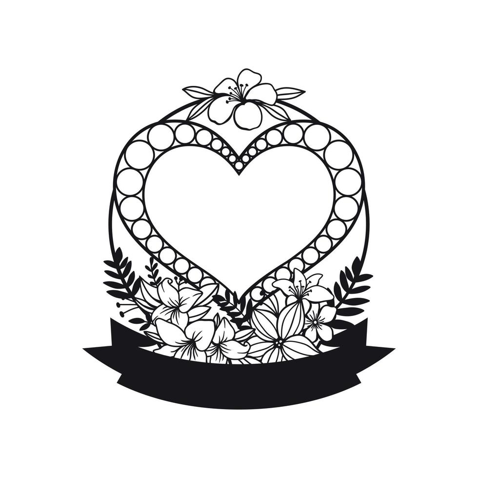 Beautiful monogram Cut File decoration vector
