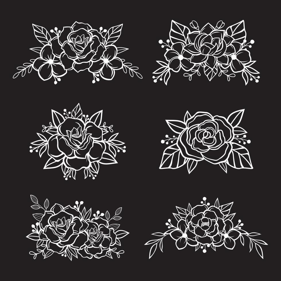 Beautiful Flower Cut File Elements vector