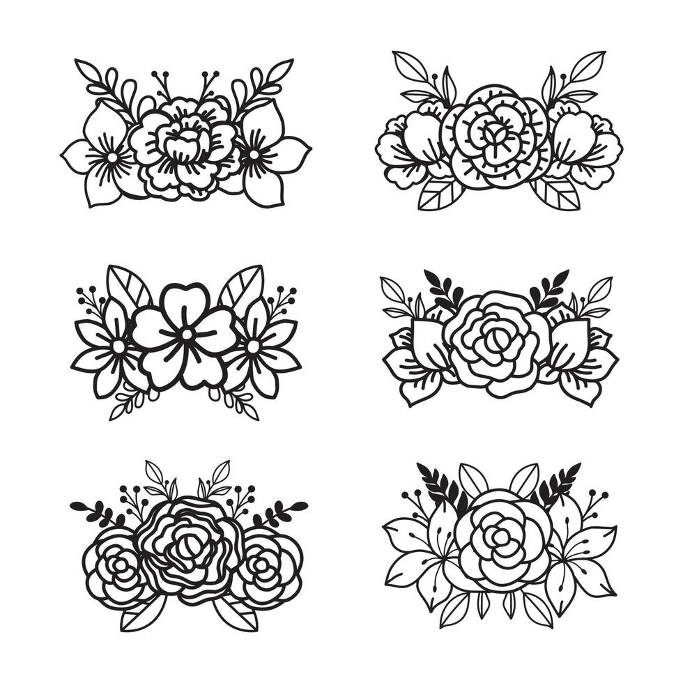 Simple Floral Cut File design Elements vector