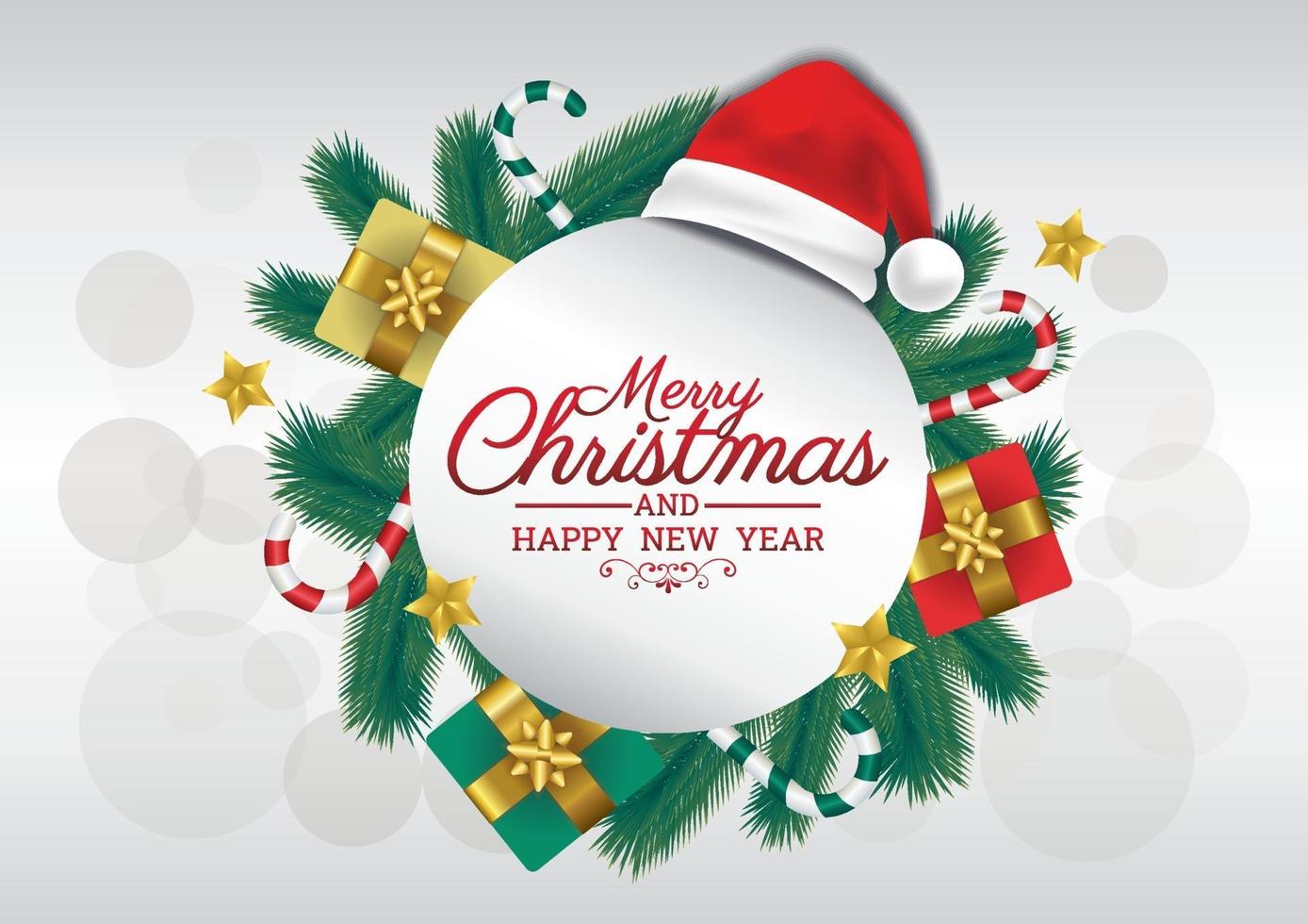 merry christmas art vector new year label