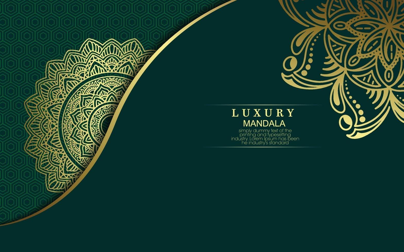 Luxury gold mandala ornate background for wedding invitation vector