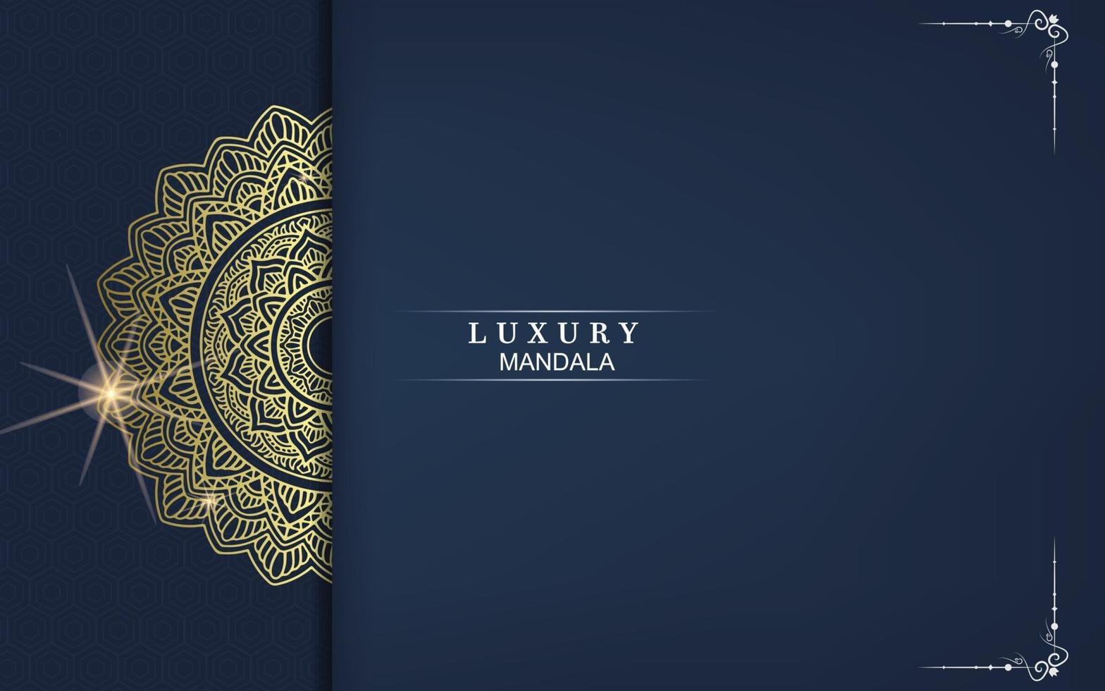 Luxury gold mandala ornate background for wedding invitation vector