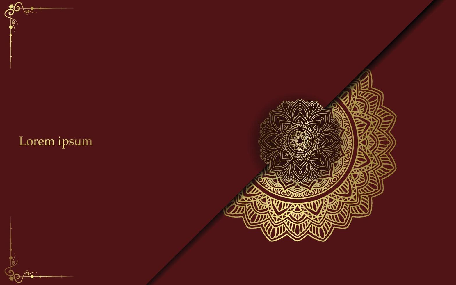 Luxury gold mandala ornate background for wedding invitation vector