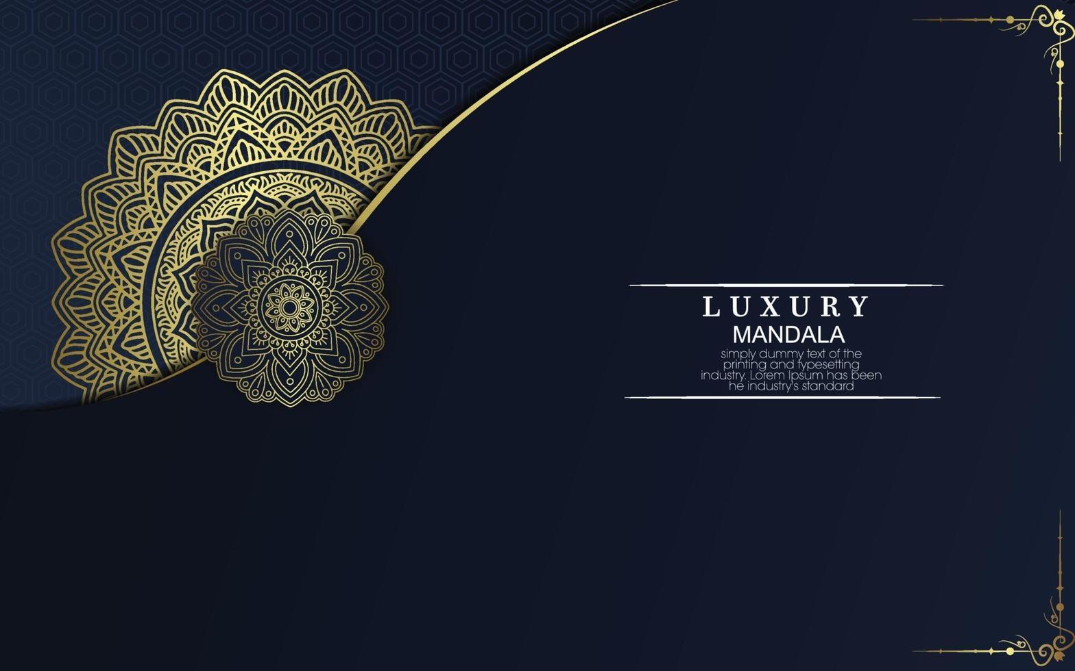 Luxury gold mandala ornate background for wedding invitation vector