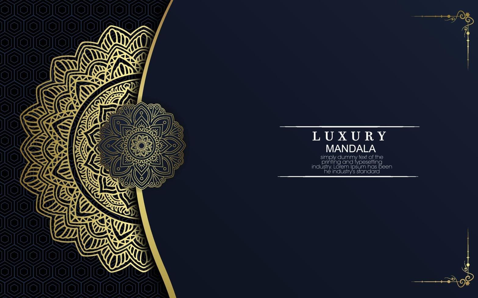 Luxury gold mandala ornate background for wedding invitation vector