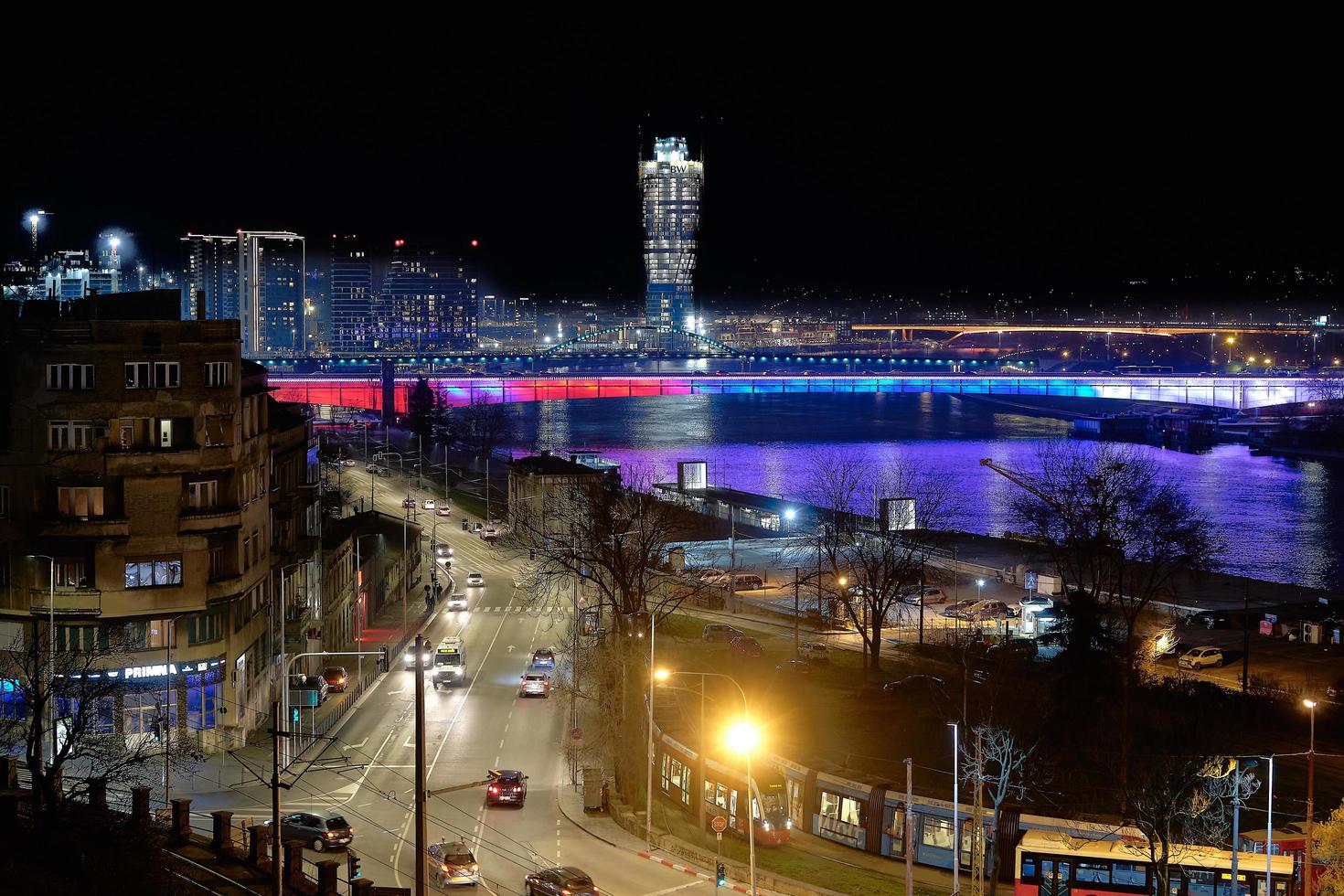 Night shoot of Belgrade cityscape photo