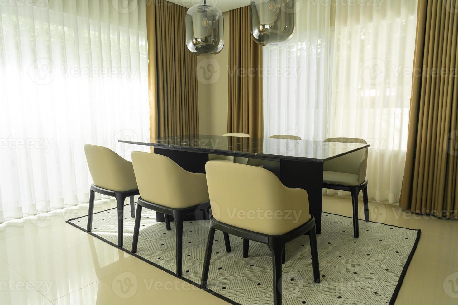 Empty dining table set and chair decoration at home 3152438 Stock Photo