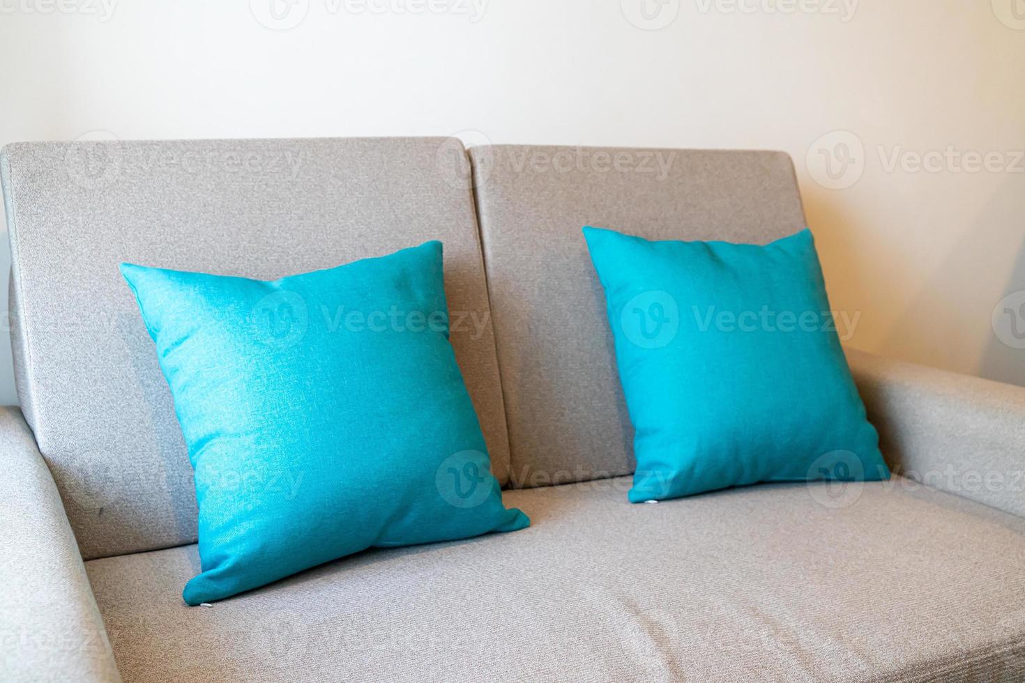 Comfortable pillows decoration on sofa in living room photo