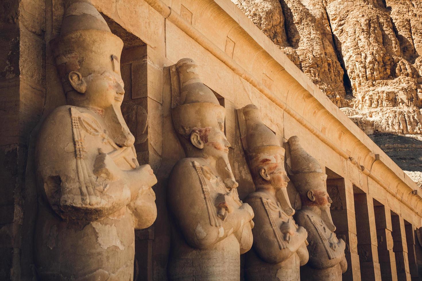 Statue of the great egyptian Pharaoh in luxor temple ,Egypt photo