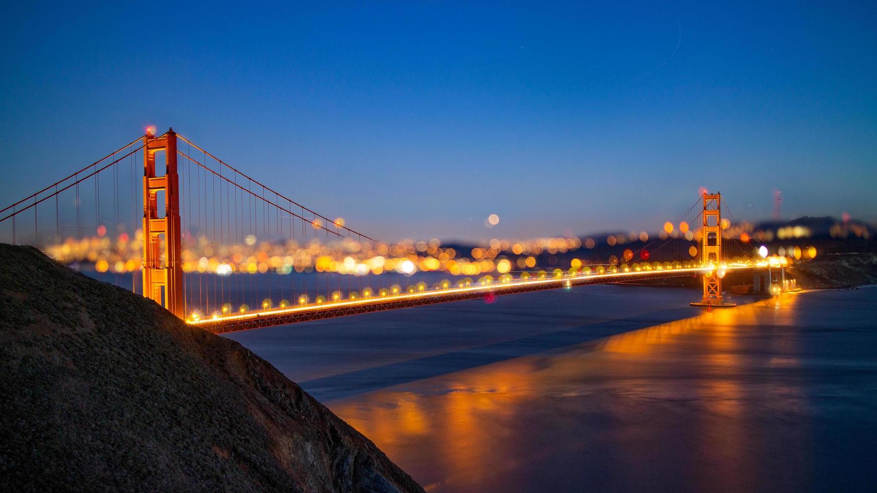 Panorama view of Golden Gate bridge photo