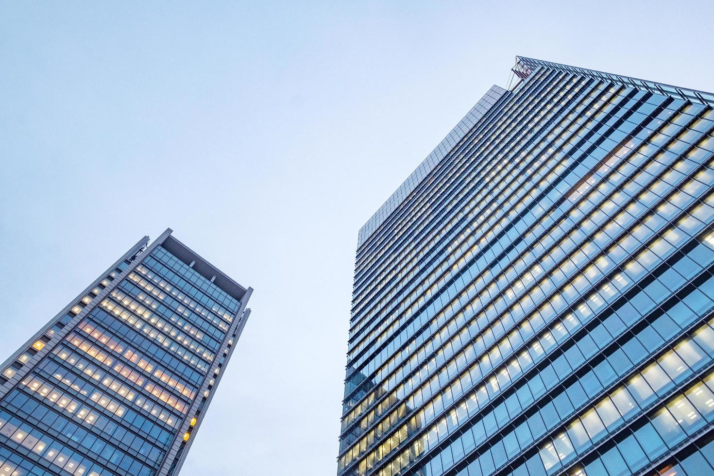 Windows of skyscraper business office buildings photo