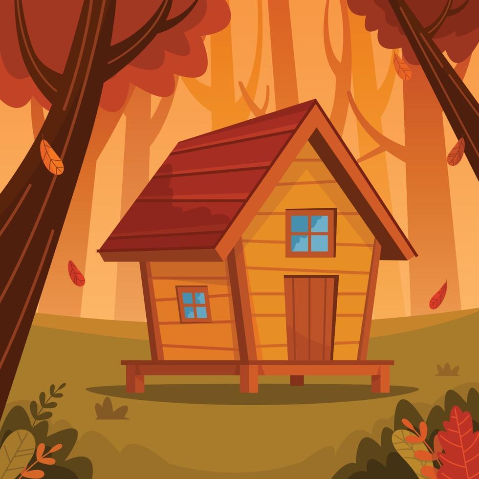 Small Cabin in the Woods vector