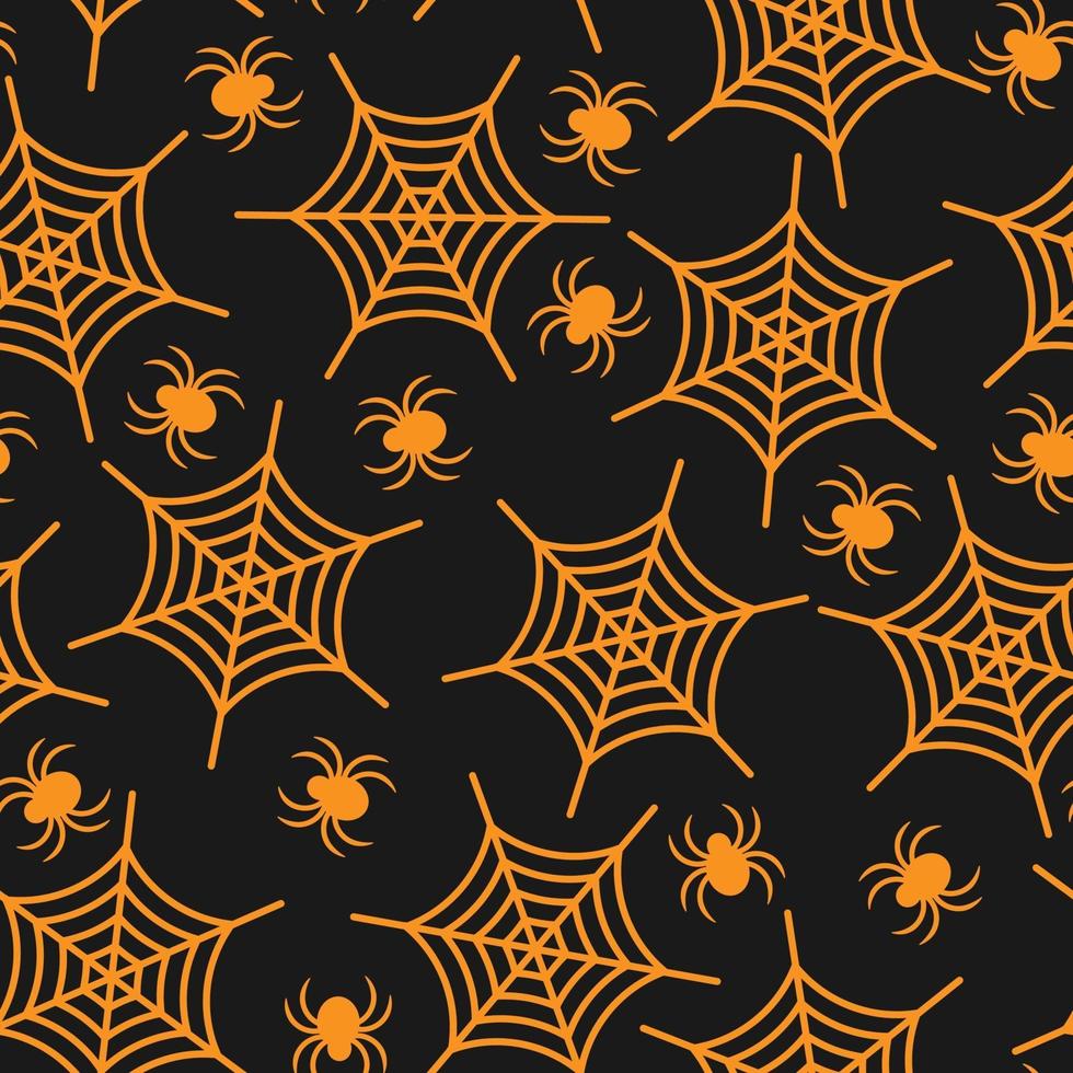 Seamless pattern with web and spider. Halloween holiday concept vector