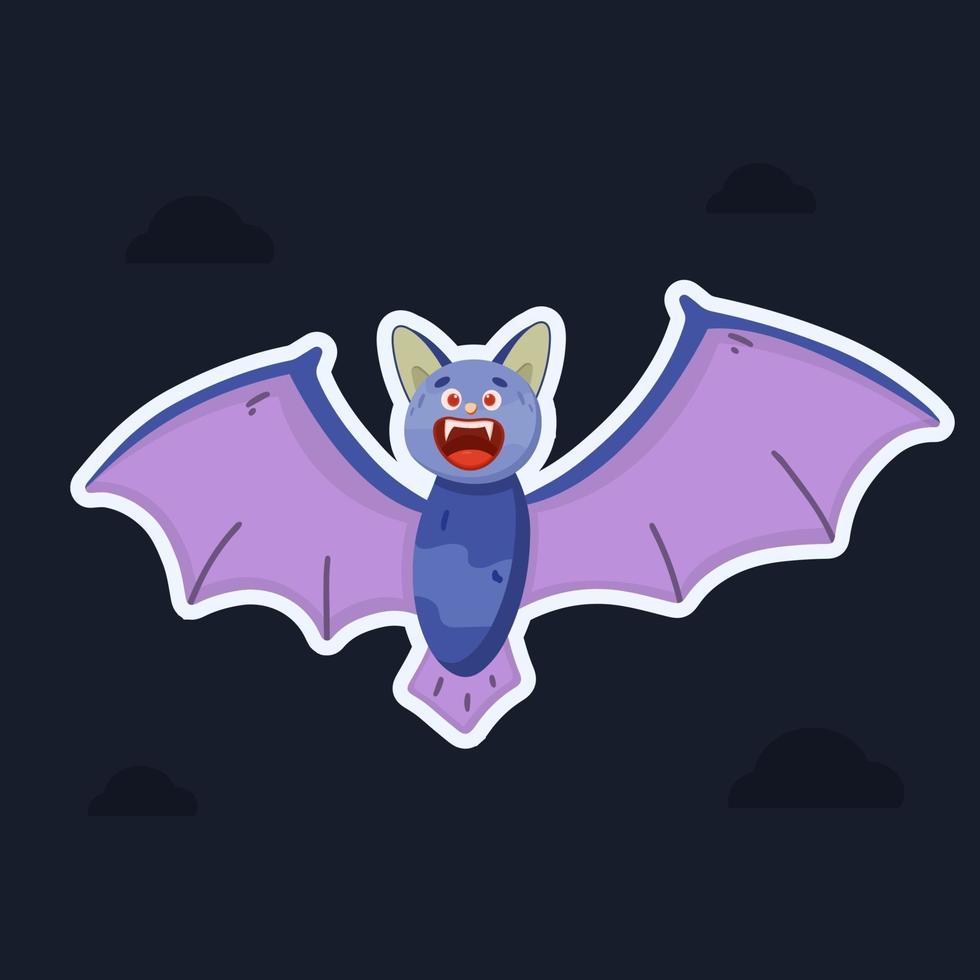 Bat in cartoon style. Halloween concept. Vector