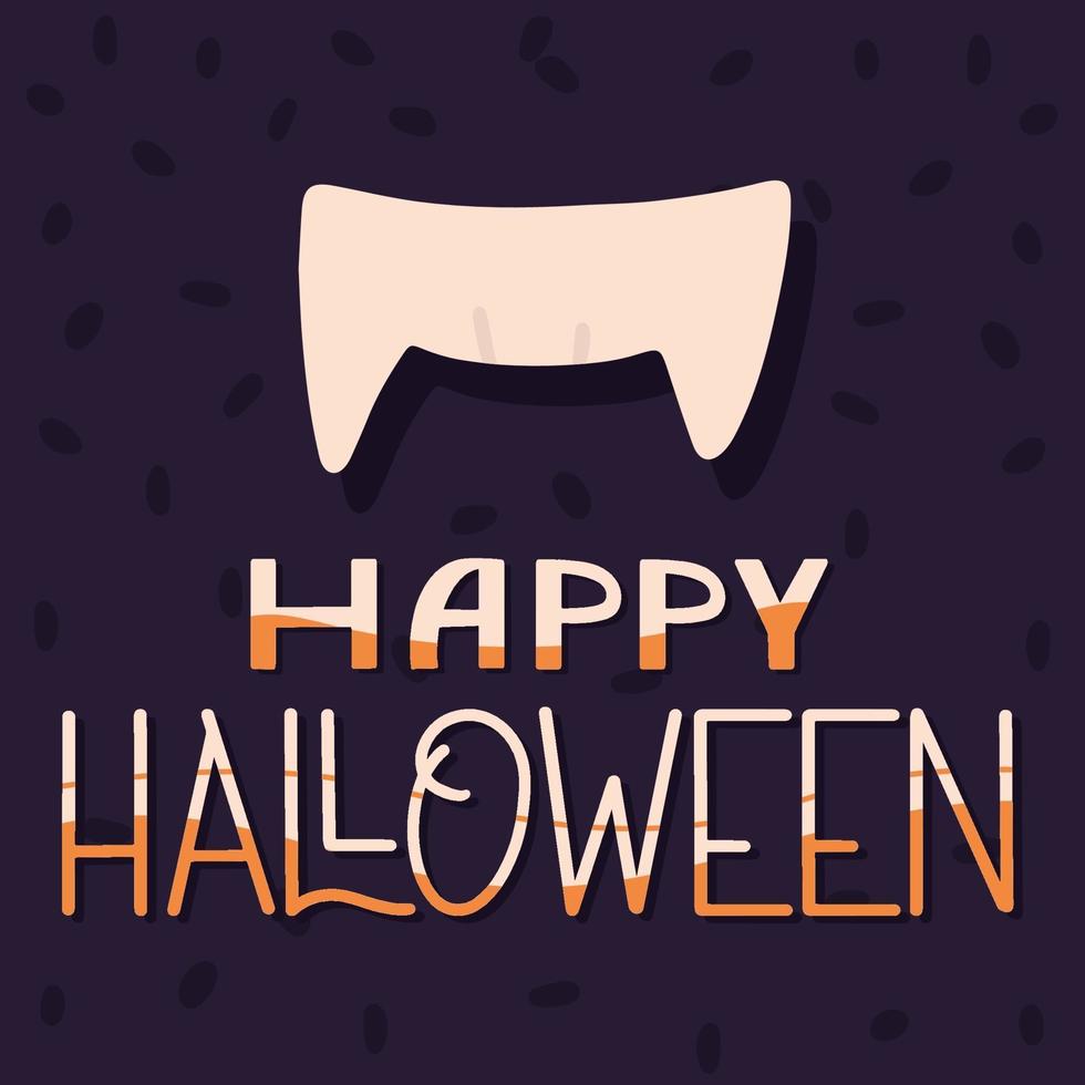Dracula fangs poster. Halloween concept. vector