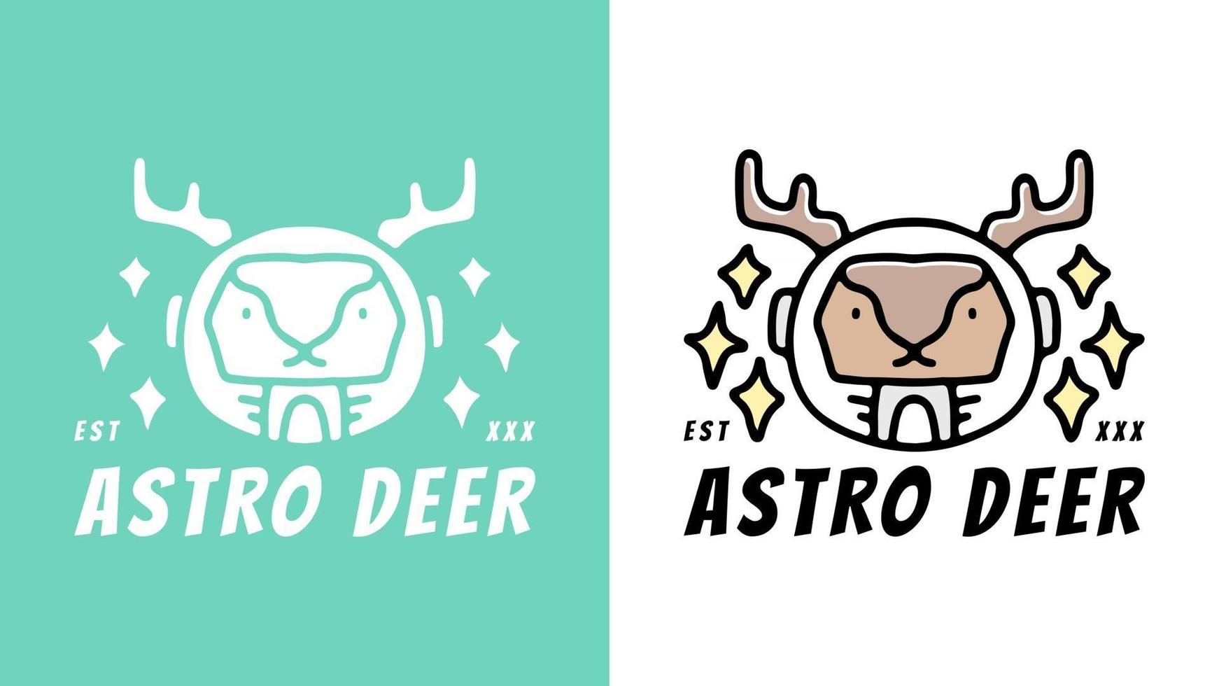 antler astronaut cartoon. illustration for t-shirt vector