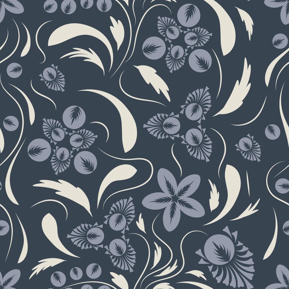 Folk flowers pattern Floral surface design Seamless pattern vector