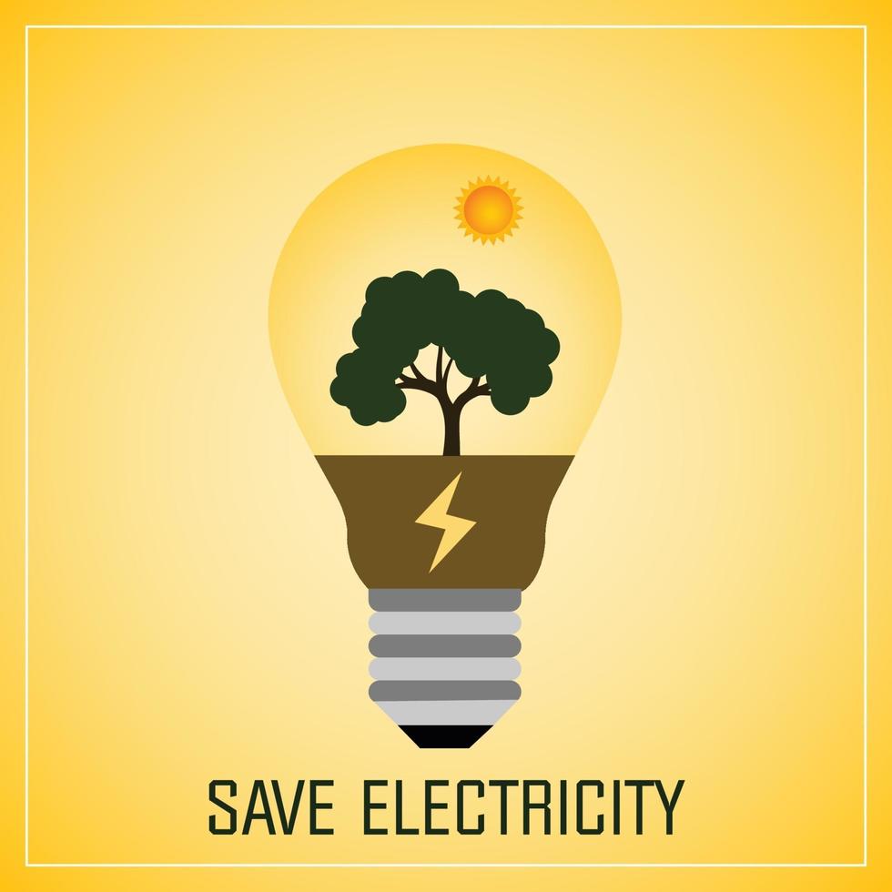 Abstract yellow save electricity motivation vector background design