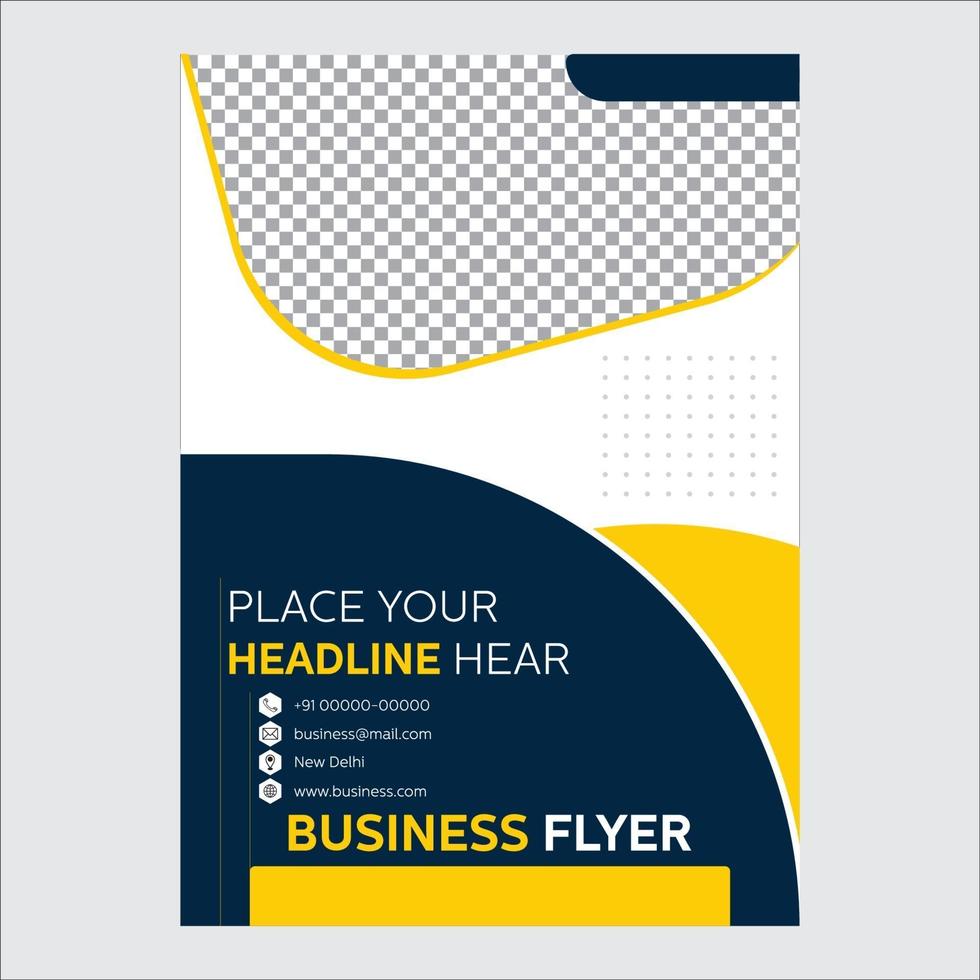 Blue and yellow vector background design with image place holder