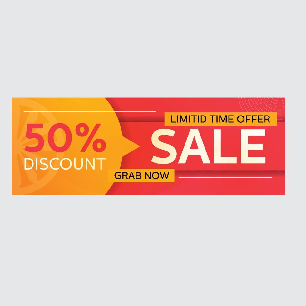 Abstract red and yellow sale banner design vector