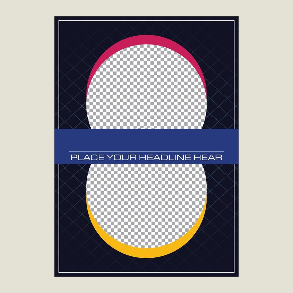 Dark blue, magenta and yellow vector background design for title