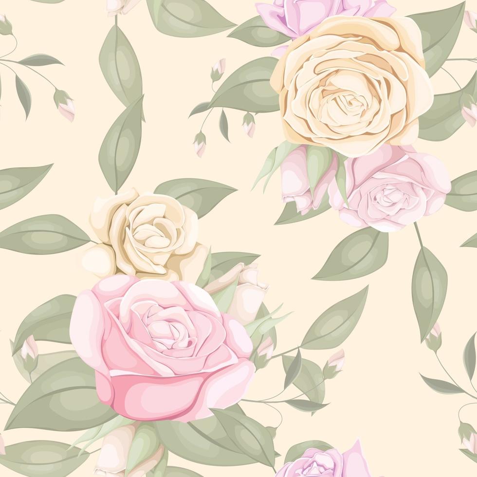 Hermoso diseño de patrones sin fisuras con vector floral