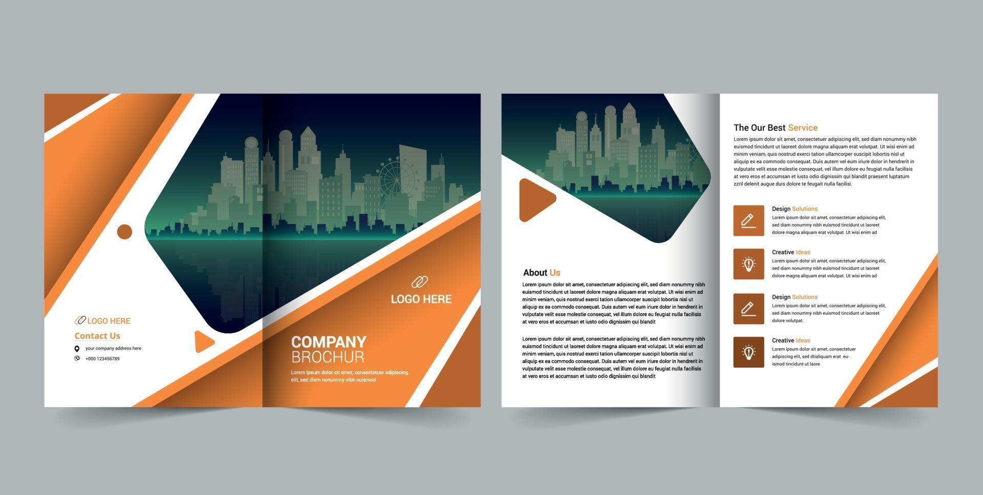 diseño de diseño de plantilla de folleto, folleto comercial mínimo de varias páginas vector