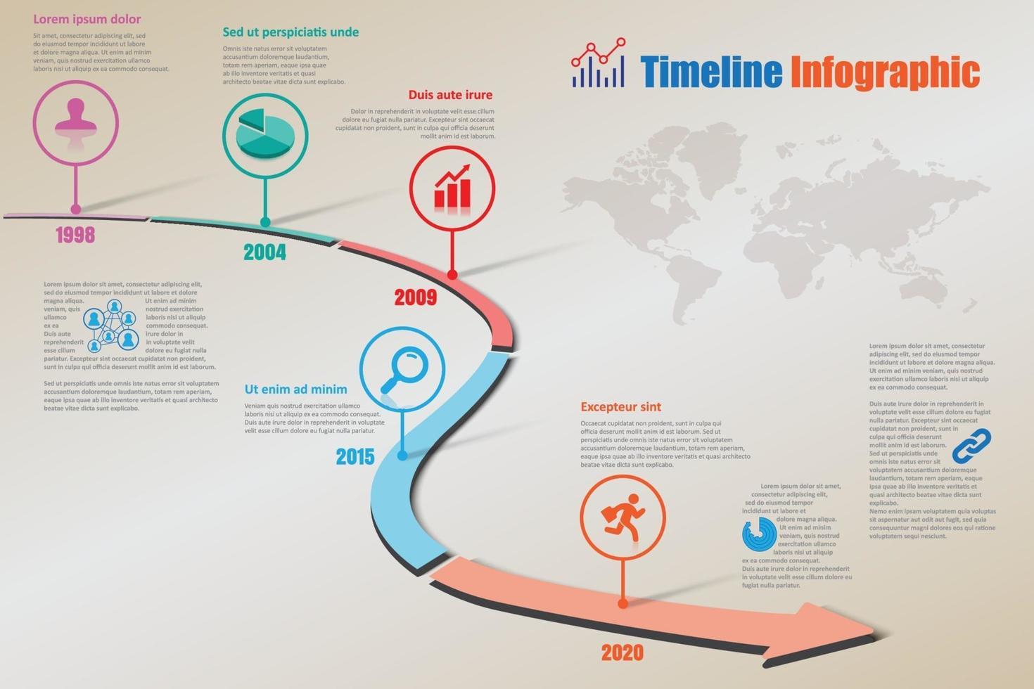 Business roadmap timeline infographic pointer designed template vector