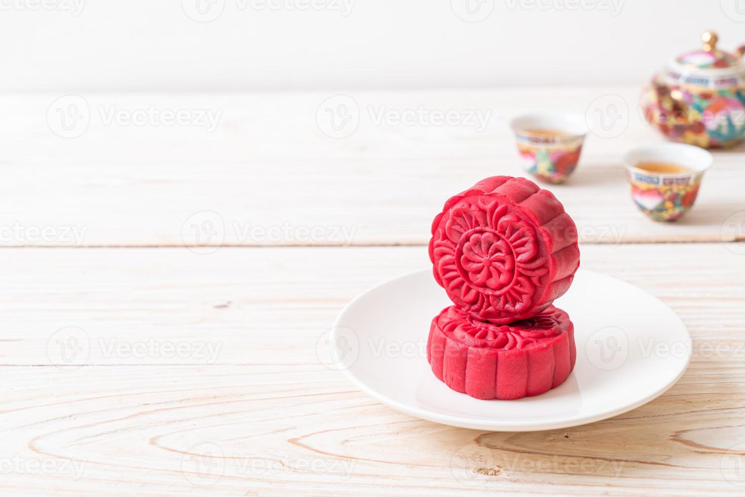 Moon cake red velvet flavor for Mid-Autumn Festival photo