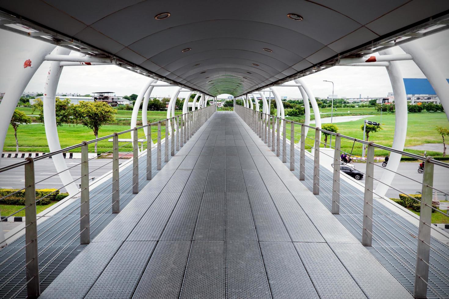 Overpass for people to cross the road. photo