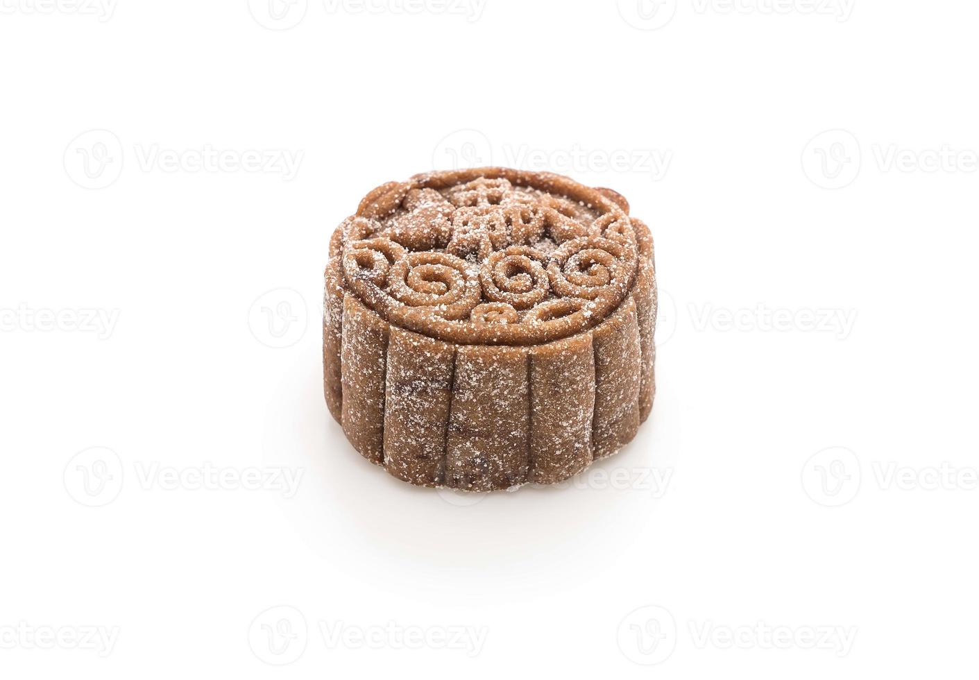 Fresh moon cake on white background photo