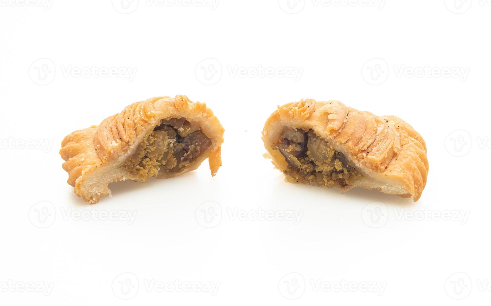 Curry puff isolated on white background photo