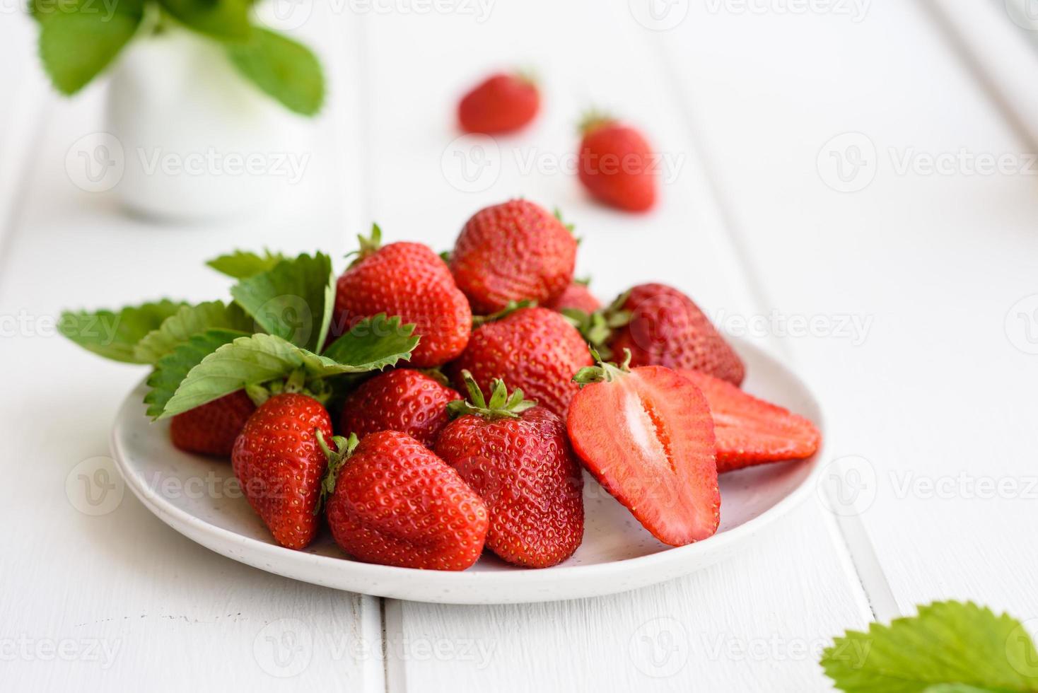 Beautiful juicy fresh strawberries photo
