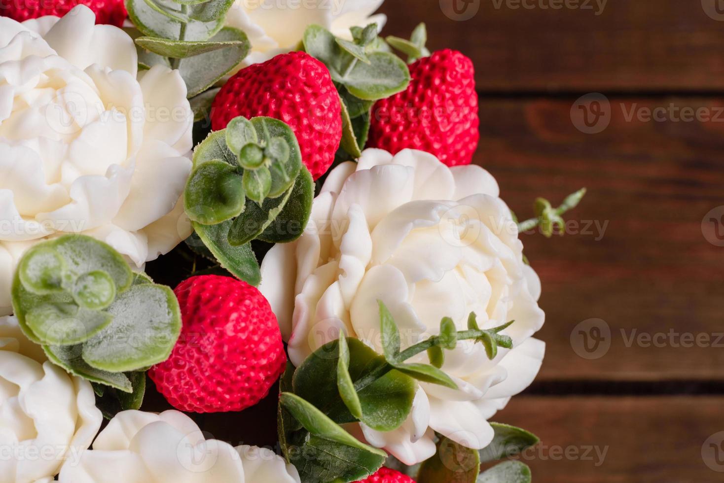 Bouquet of beautiful bright rose flowers photo