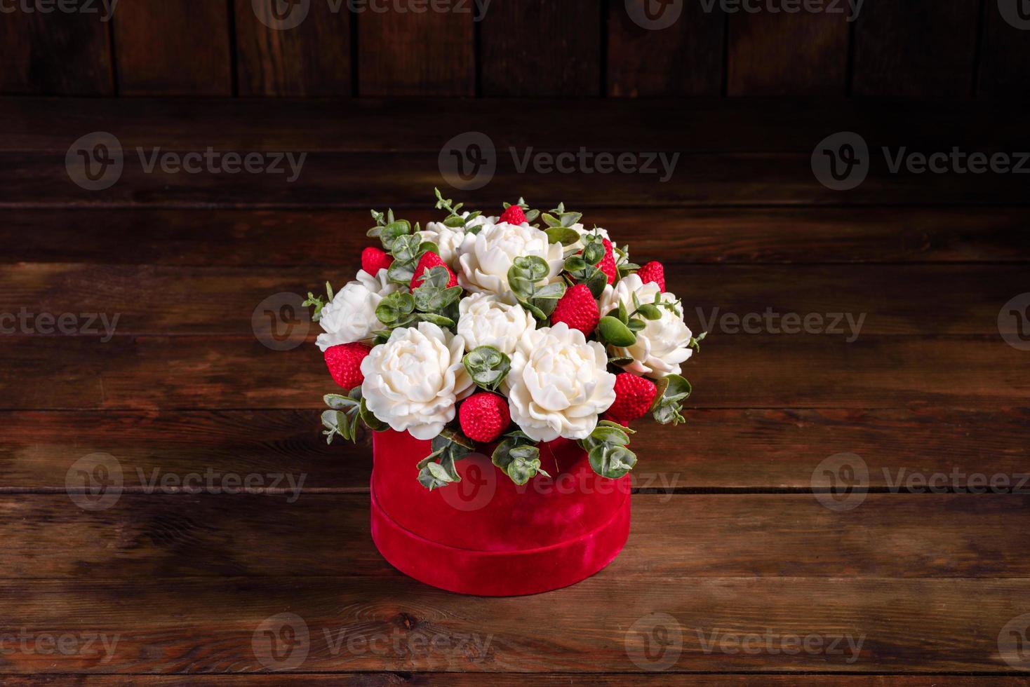 Bouquet of beautiful bright rose flowers photo