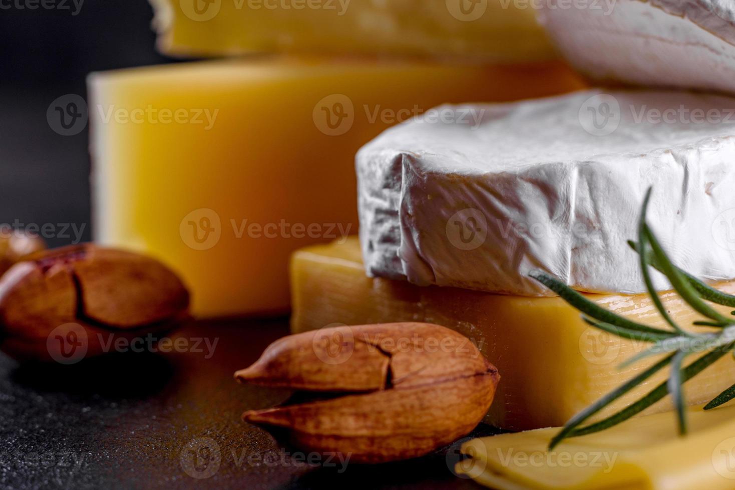 Beautiful delicious camembert cheese, parmesan, brie photo