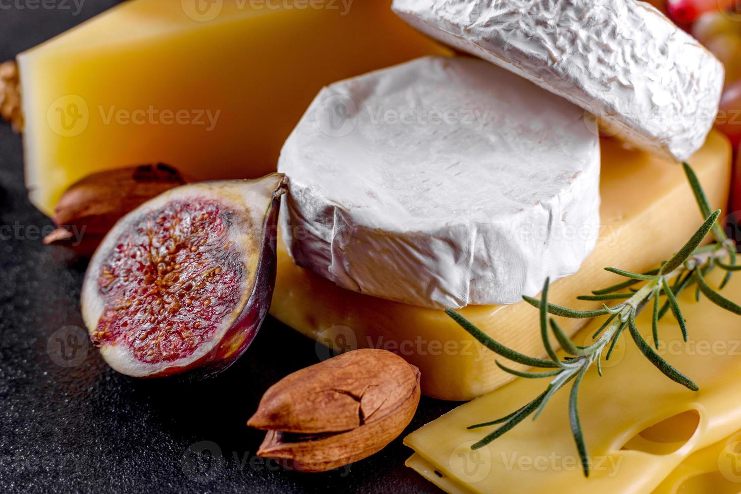 Beautiful delicious camembert cheese, parmesan, brie photo