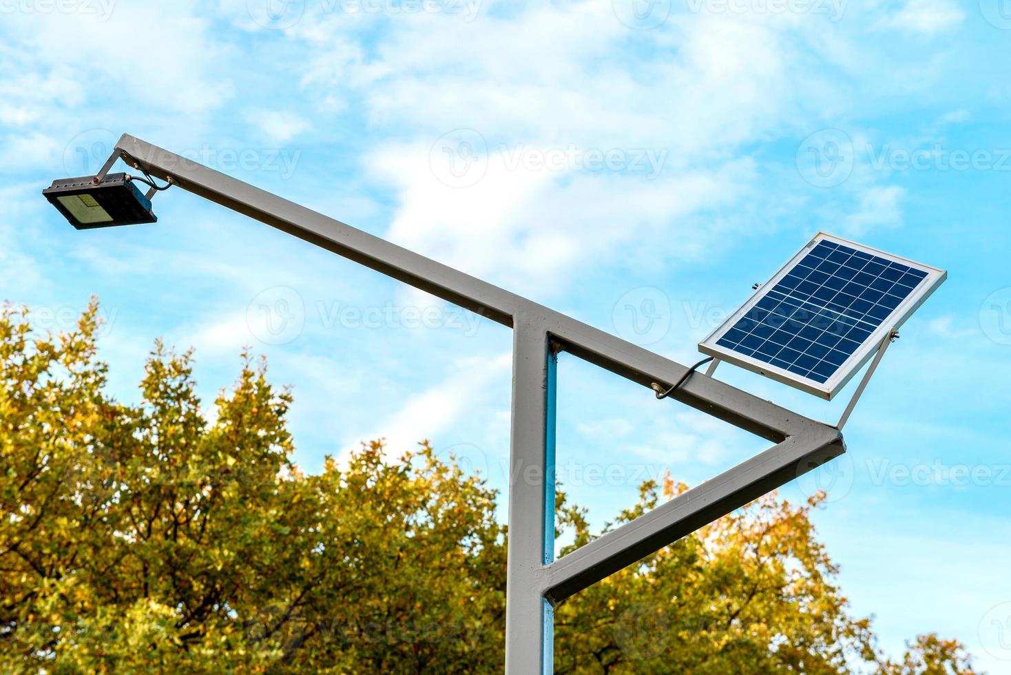 Eco friendly Autonomous Led street light projector with solar panel photo