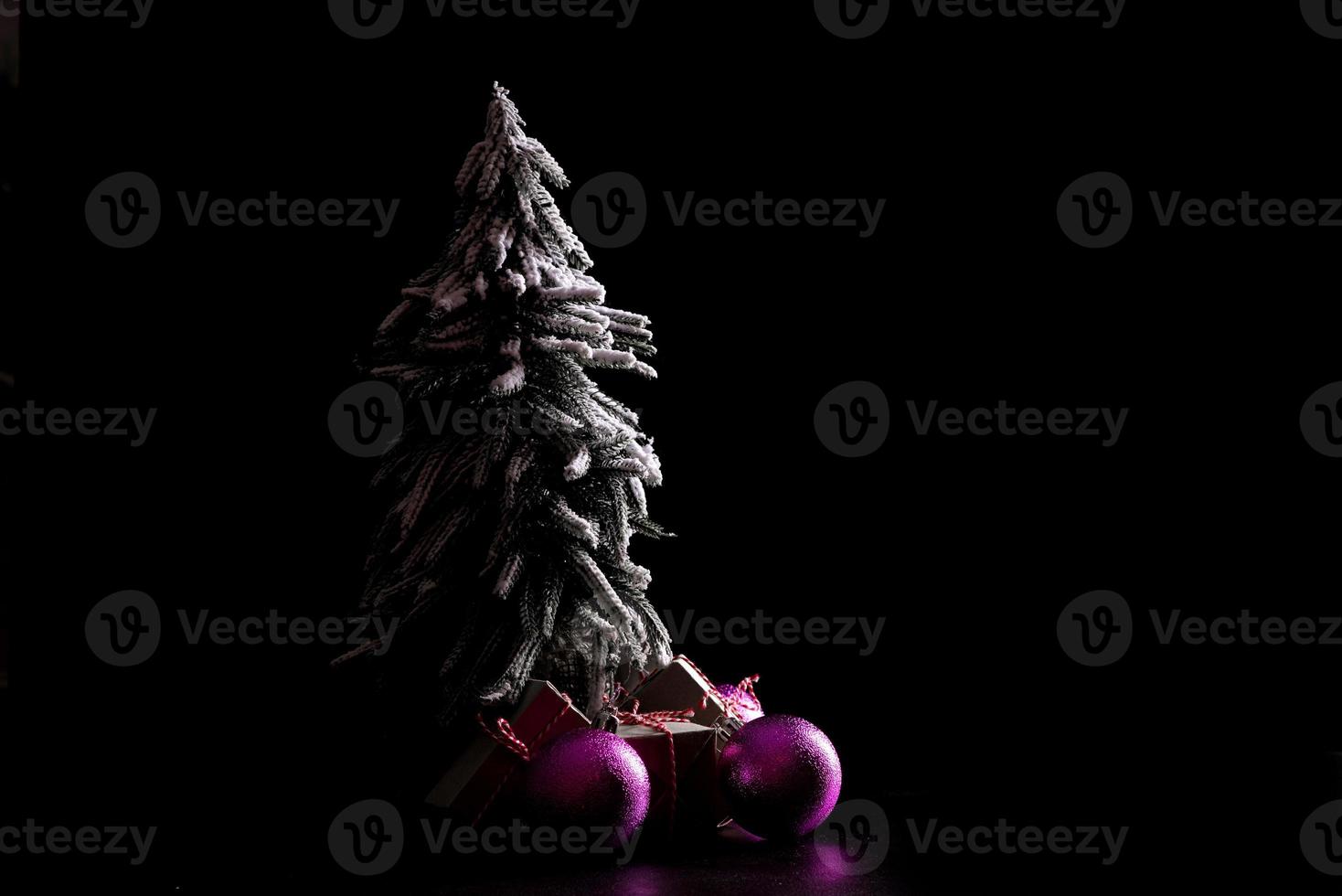 Festive Christmas tree and other items of the Christmas photo